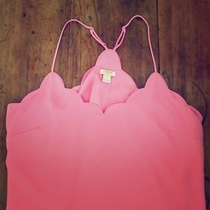 J. Crew pink Scalloped top
